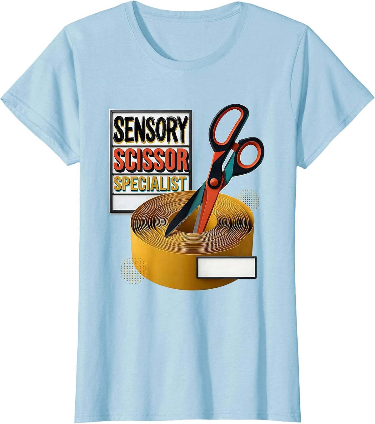 Women's Sensory Scissor Specialist Occupational Therapy Sensory T-Shirt - Baby Blue