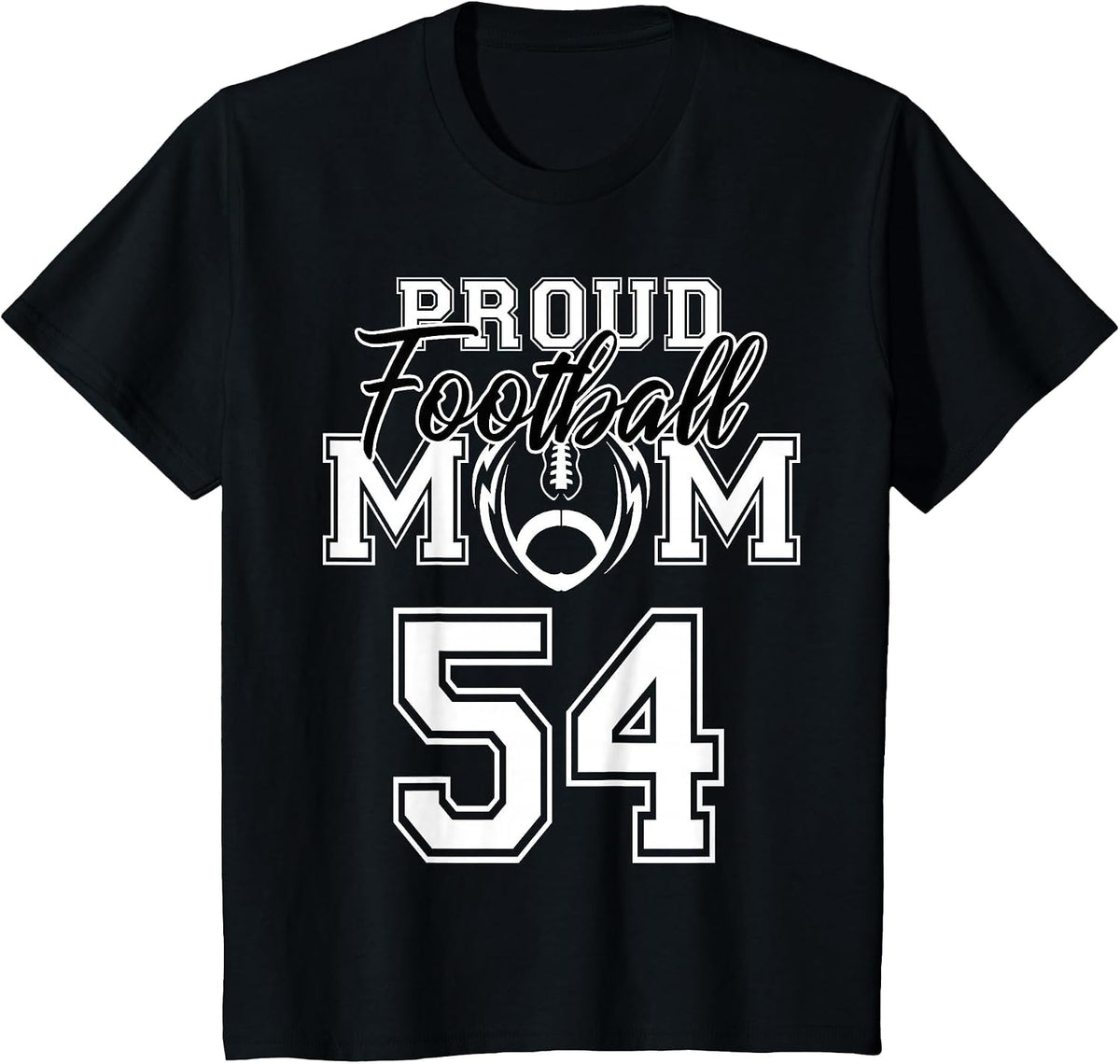 Custom Proud Football Mother Number 54 Personalized Women T-Shirt - Black