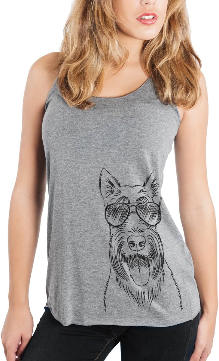 Inkopious Oswald the Scottish Terrier Triblend T-Shirt - Grey Racerback