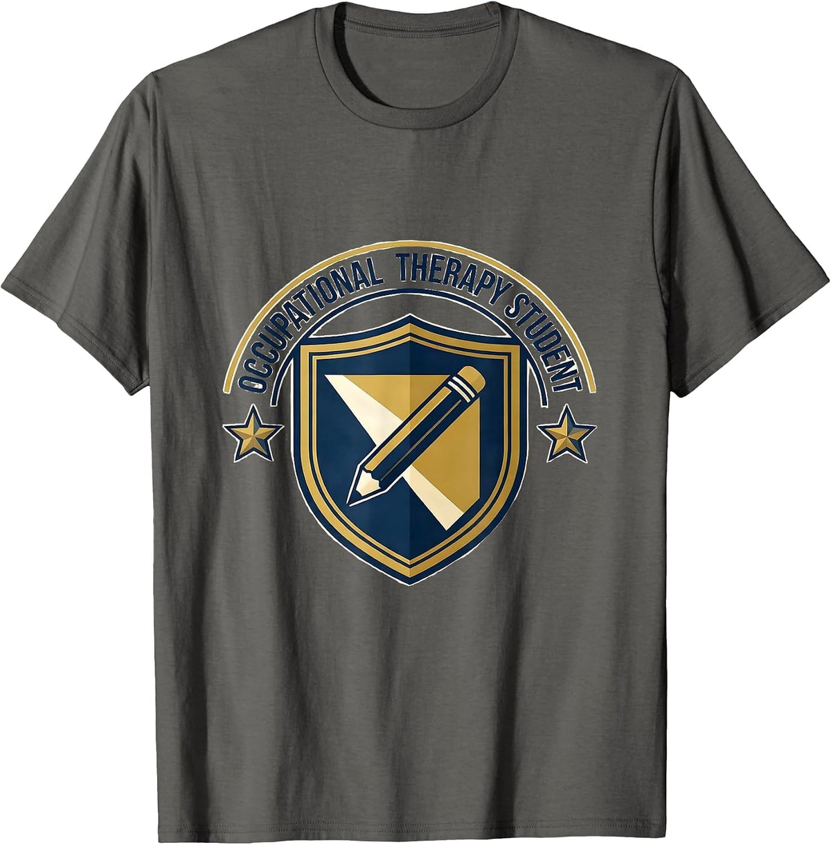 Men's Occupational Therapy Student Retro Emblem Pediatric T-Shirt - Asphalt Grey
