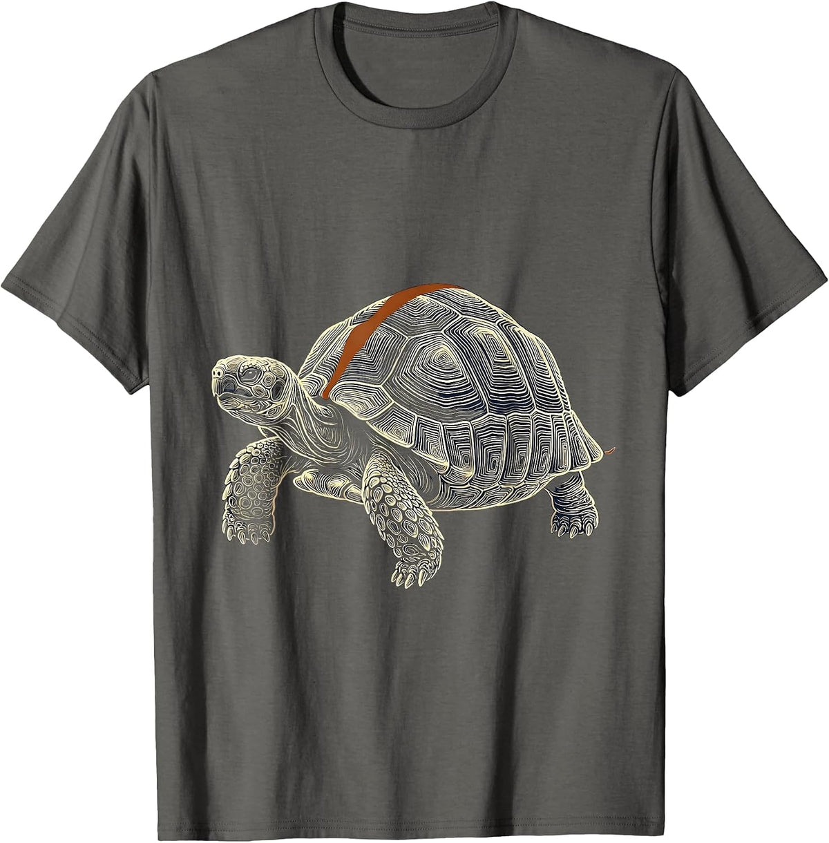 Tortoise Contour Art Turtle Lover Gift T-Shirt - Asphalt Grey