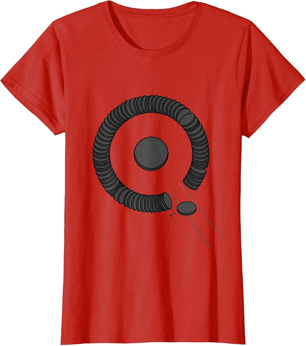 Dot Circle Gap Chemistry Pun Science Nerd Humor T-Shirt - Red