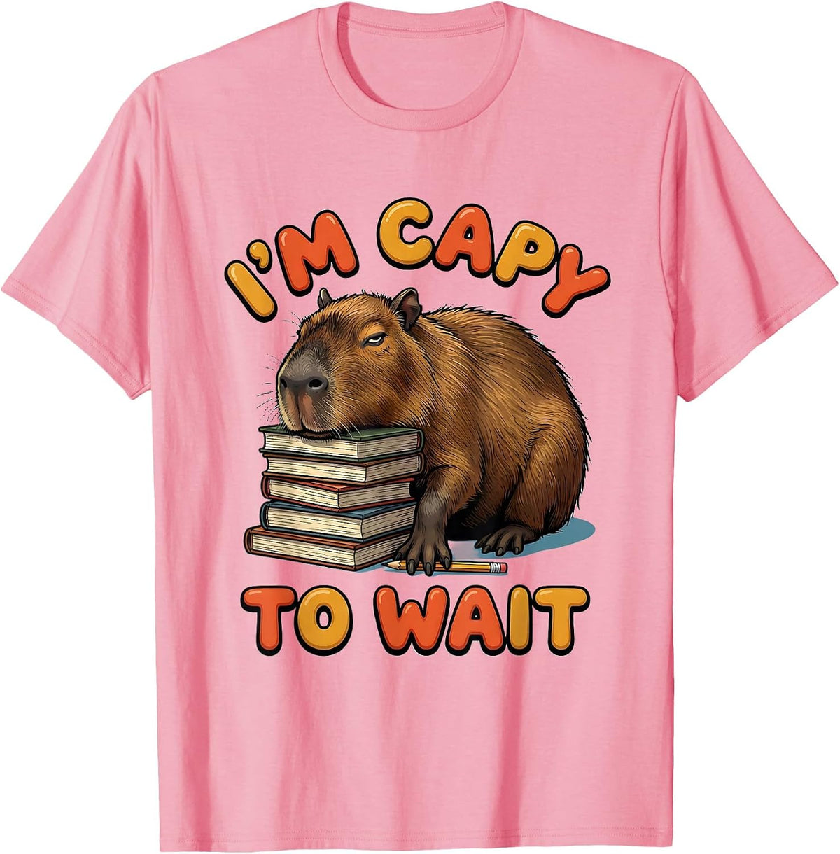 Men's I'm Capy To Wait Funny Capybara Gamer Kawaii Humor T-Shirt - Pink