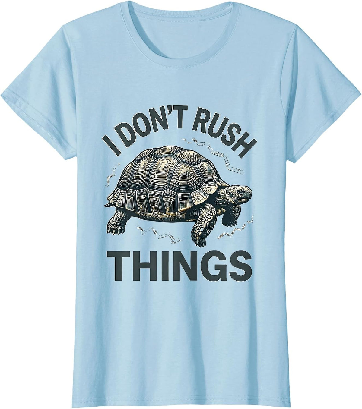I Don't Rush Things Midcentury Modern Tortoise Lover Pet T-Shirt - Baby Blue