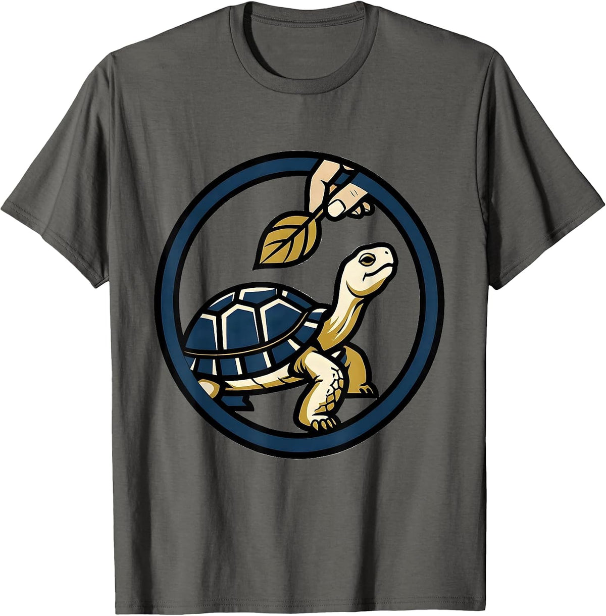 Sealed Tortoise Emblem Pet Lover Gift T-Shirt - Asphalt Grey