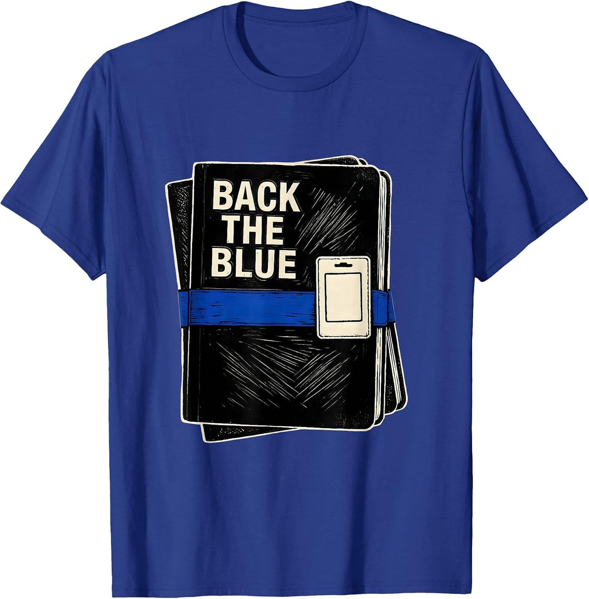 Back The Blue Thin Blue Line Police Support Family Pride T-Shirt - Royal Blue