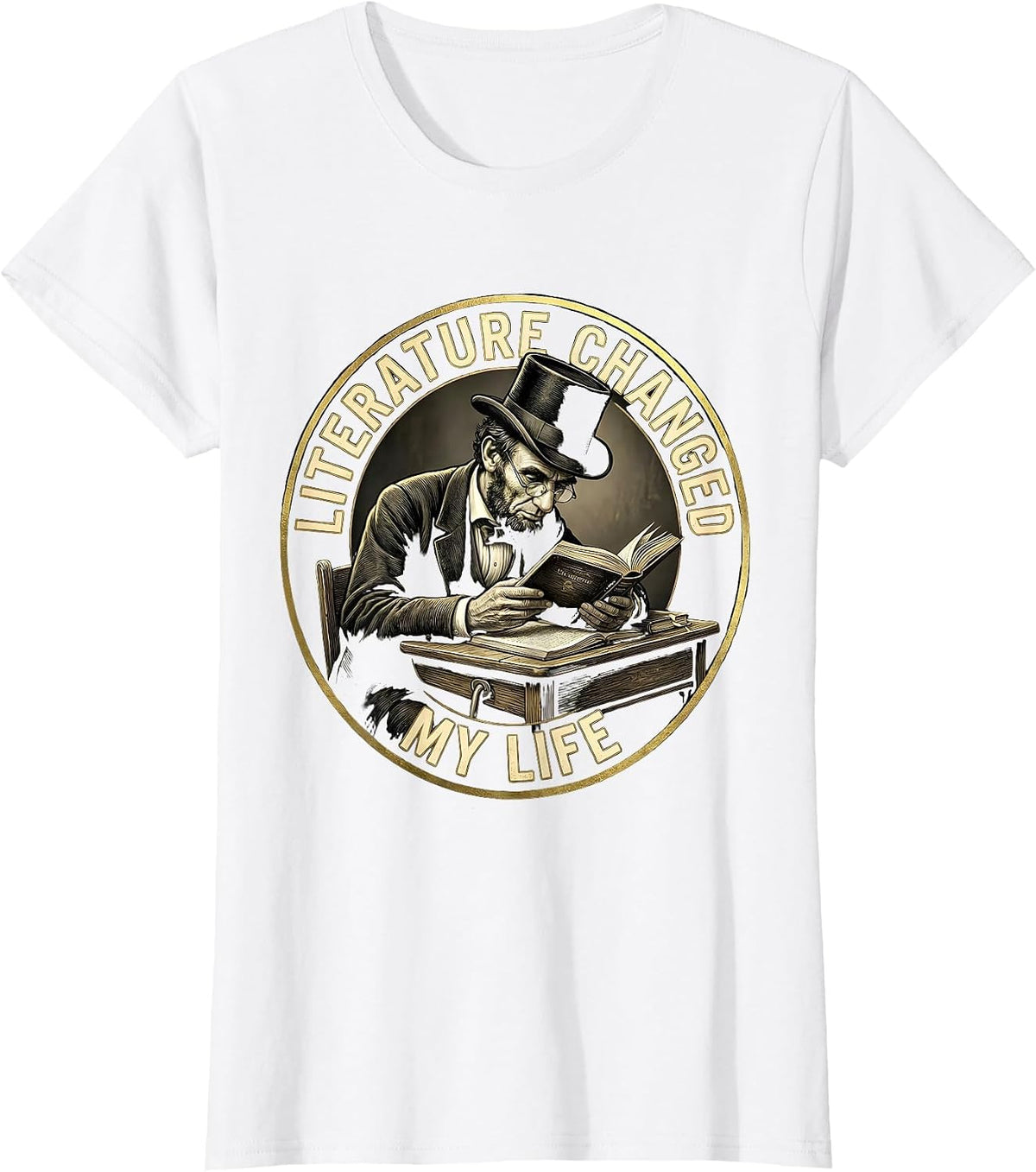 Women's Literature Changed My Life English Teacher Design T-Shirt - White