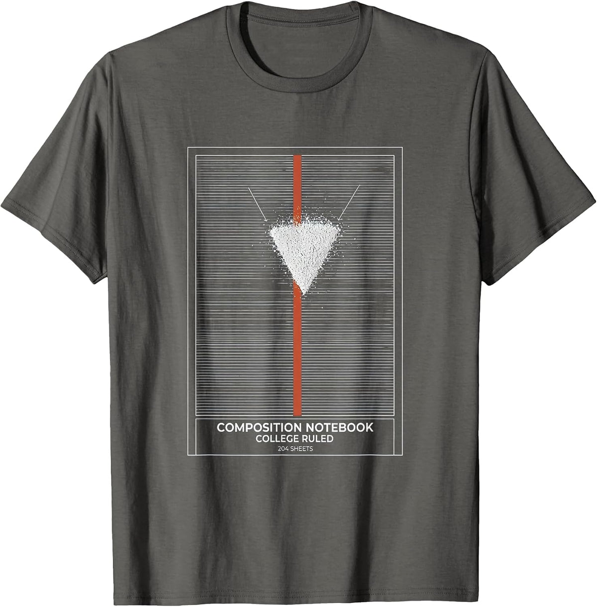 Composition Notebook College Ruled 204 Sheets Teacher T-Shirt - Asphalt Grey