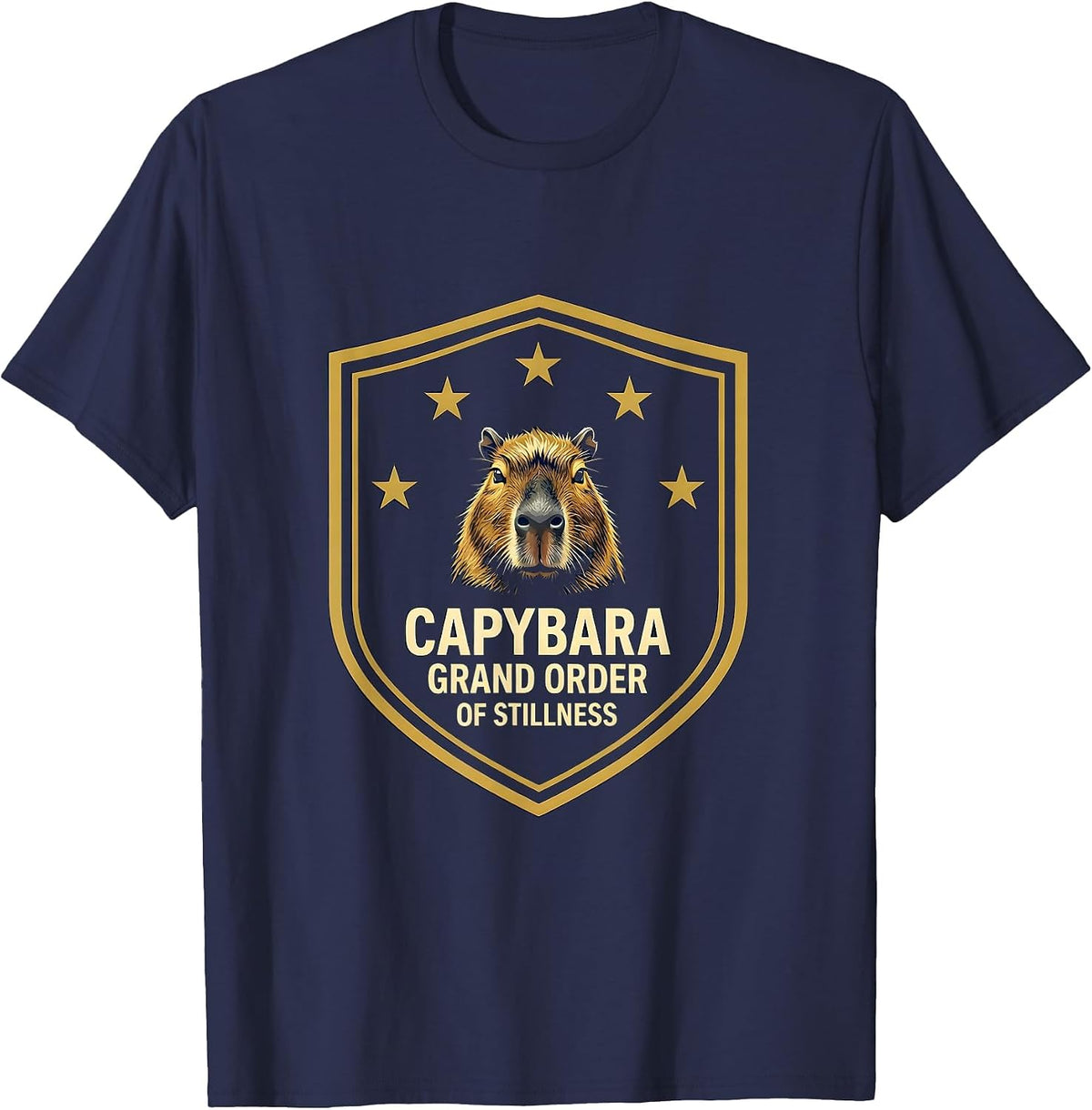 Capybara Grand Order of Stillness Funny Animal Meme Youth T-Shirt - Navy Blue