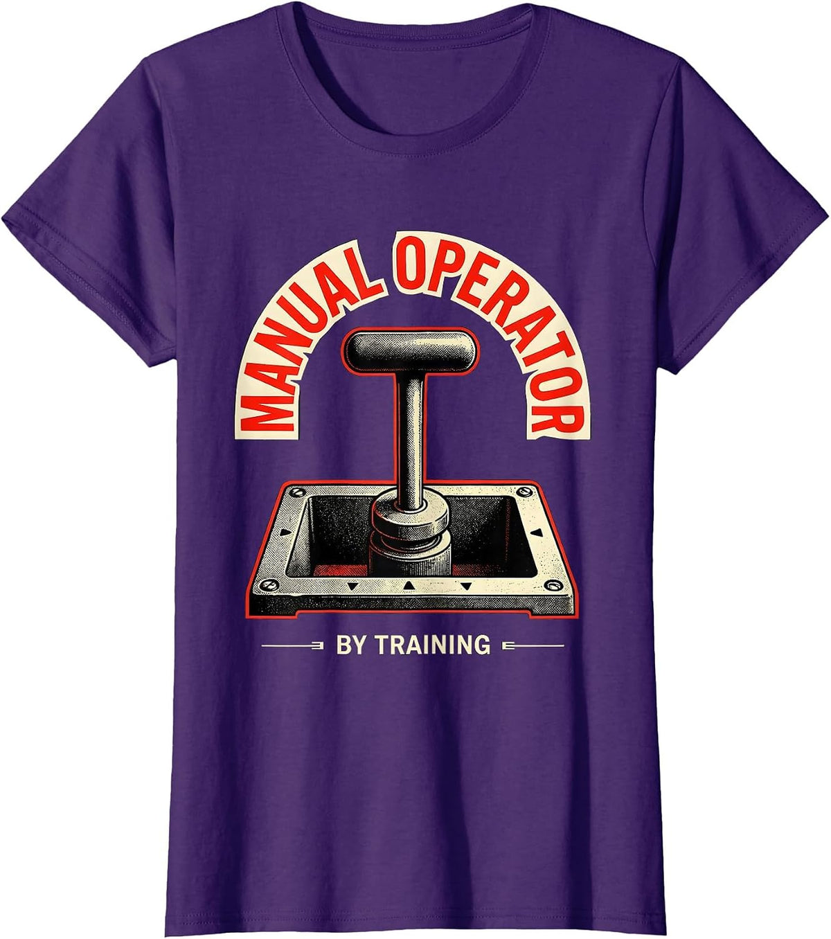 Women's Manual Operator By Training Funny Car Guy Stick Shift Humor T-Shirt - Purple