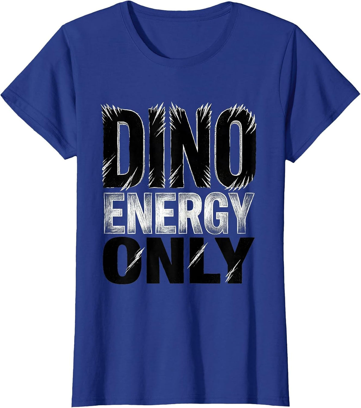 Women's Dino Energy Only Dinosaur Graphic Design T-Shirt - Royal Blue