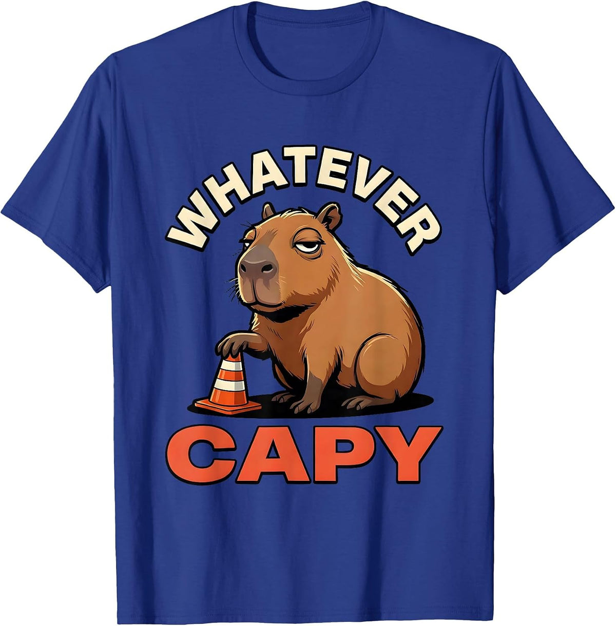 Men's Whatever, Capy Funny Capybara Animal Meme Gamer T-Shirt - Royal Blue
