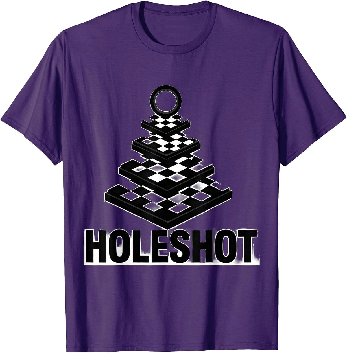 Holeshot Geometric Drag Racing Flag American Racer T-Shirt - Purple