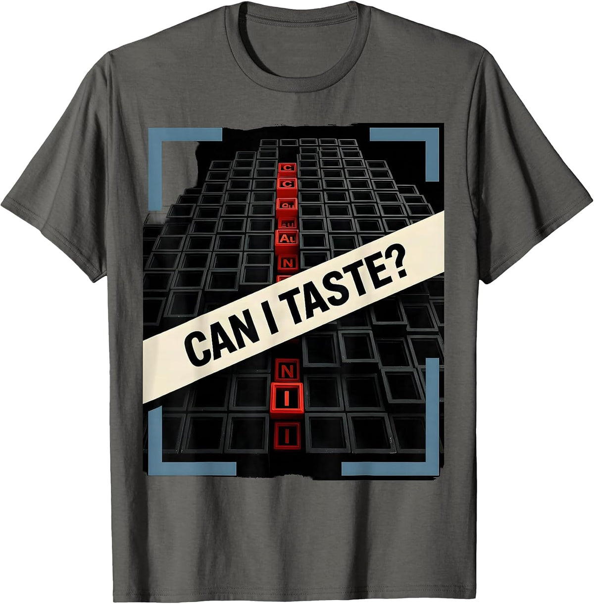 Men's Can I Taste Funny Periodic Table Science Teacher Humor T-Shirt - Asphalt Grey