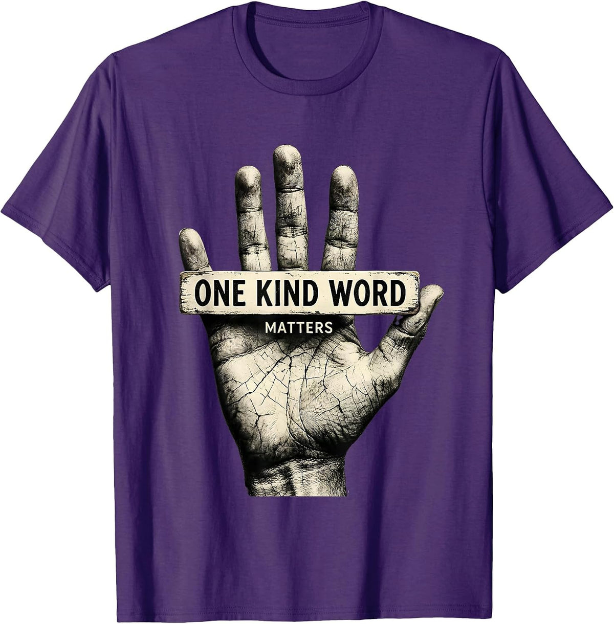 One Kind Word Matters Be Kind Inspirational Design T-Shirt - Purple