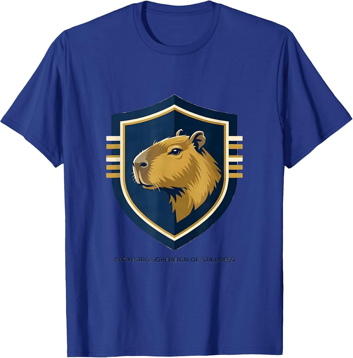 Men's Capybara Sovereign of Stillness Funny Animal Meme Humor T-Shirt - Royal Blue