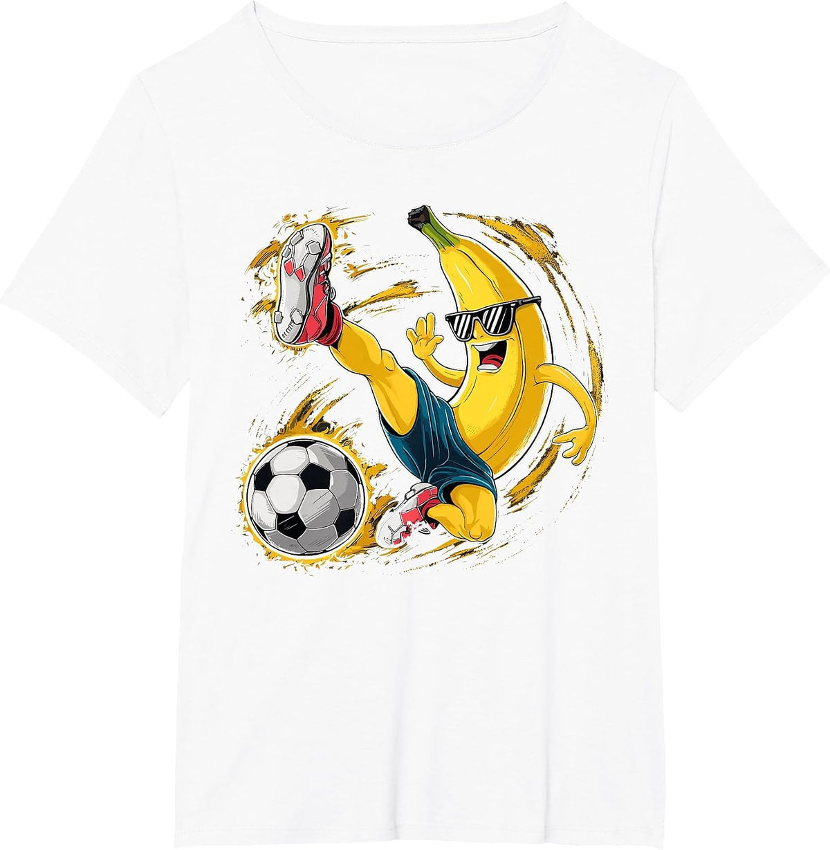 Sport Banana Football Player Fruit Cute Banana Soccer Player T-Shirt - White