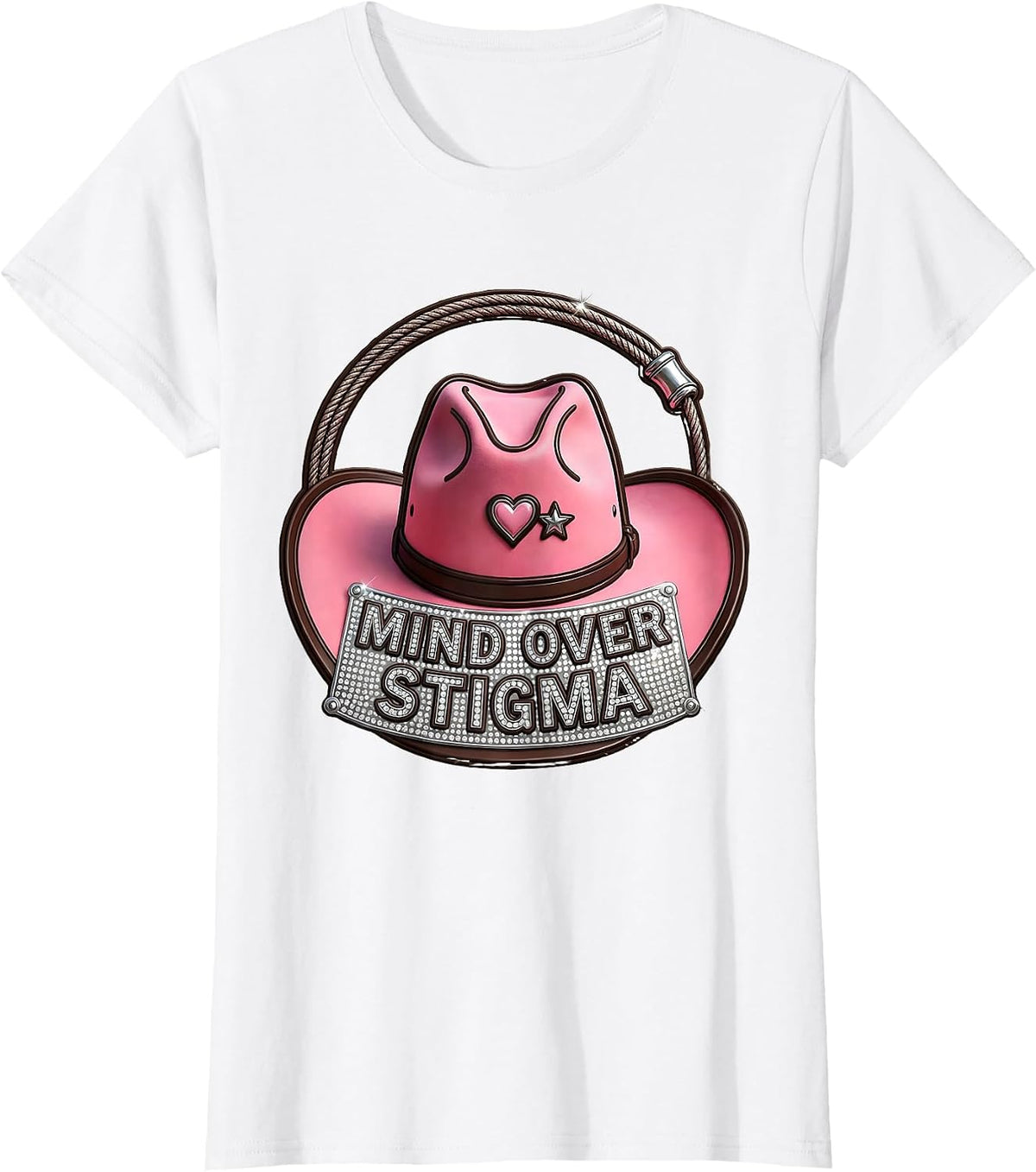Mind Over Stigma Mental Health Matters Design T-Shirt - White