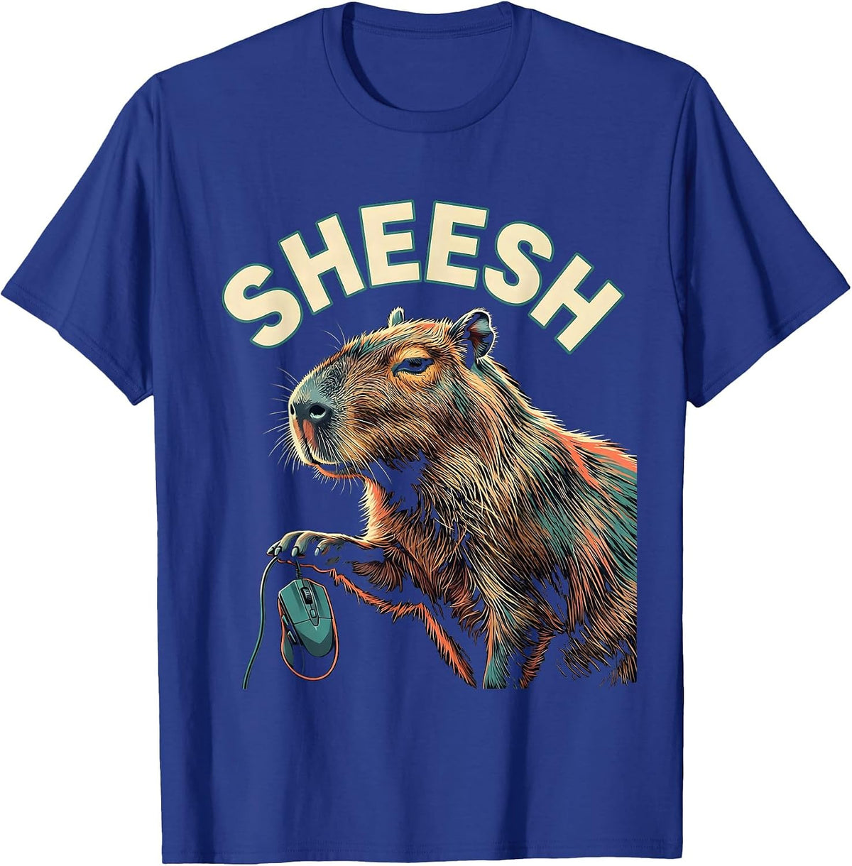 sheesh Funny Capybara Gamer Meme Humor Teen Gift T-Shirt - Royal Blue