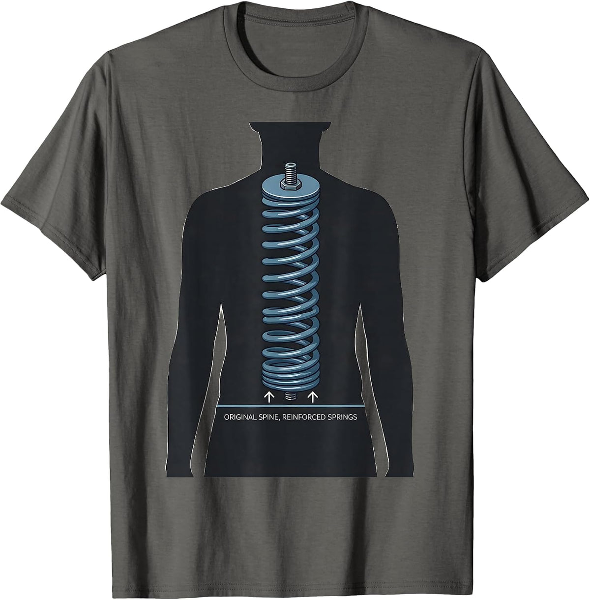 Original Spine Reinforced Springs Classic Muscle Car T-Shirt - Asphalt Grey