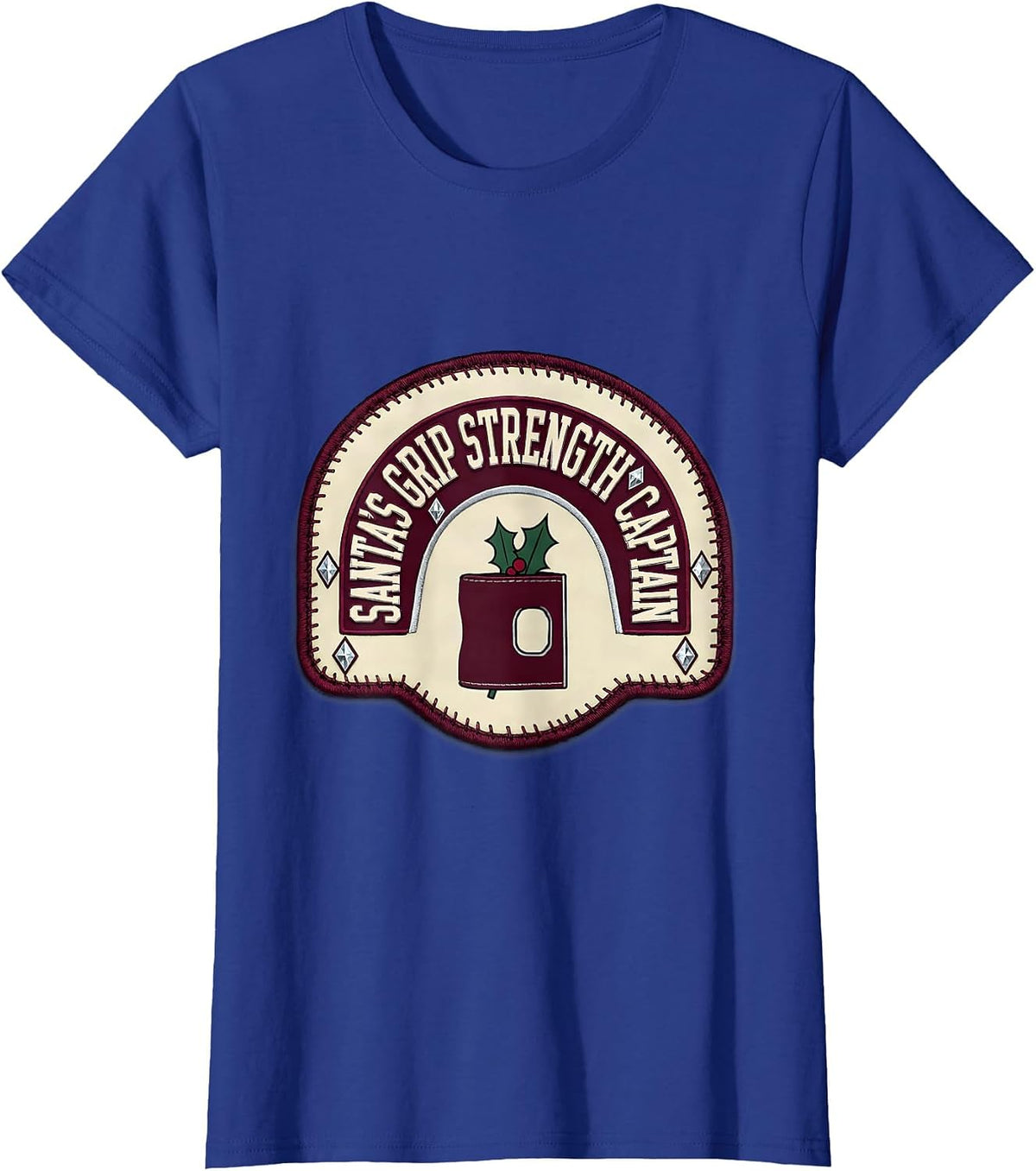 Women's Santa's Grip Strength Captain Occupational Therapy Christmas T-Shirt - Royal Blue