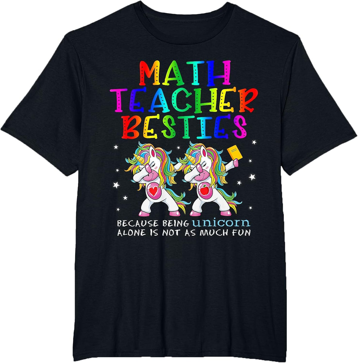 Math Teacher Besties Teacher's Day Best Friend T-Shirt - Black