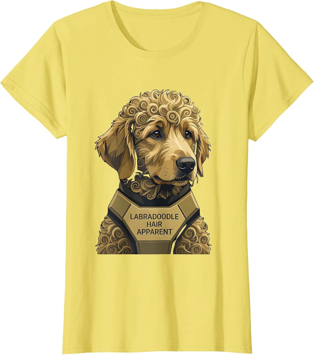 Women's Labradoodle Hair Apparent Funny Doodle Dog Owner Humor T-Shirt - Lemon Yellow