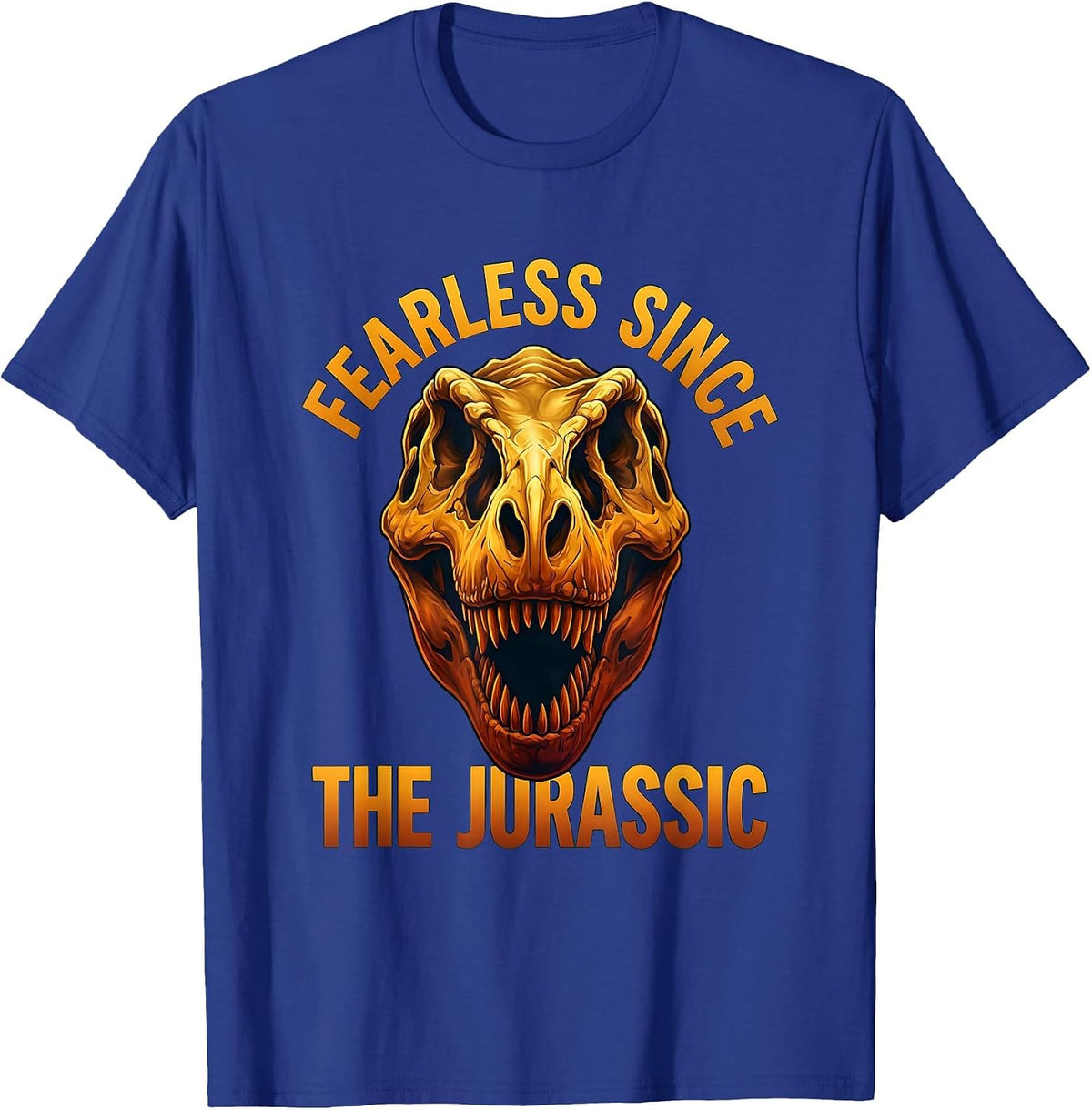 Men's Fearless Since the Jurassic Dinosaur Design T-Shirt - Royal Blue