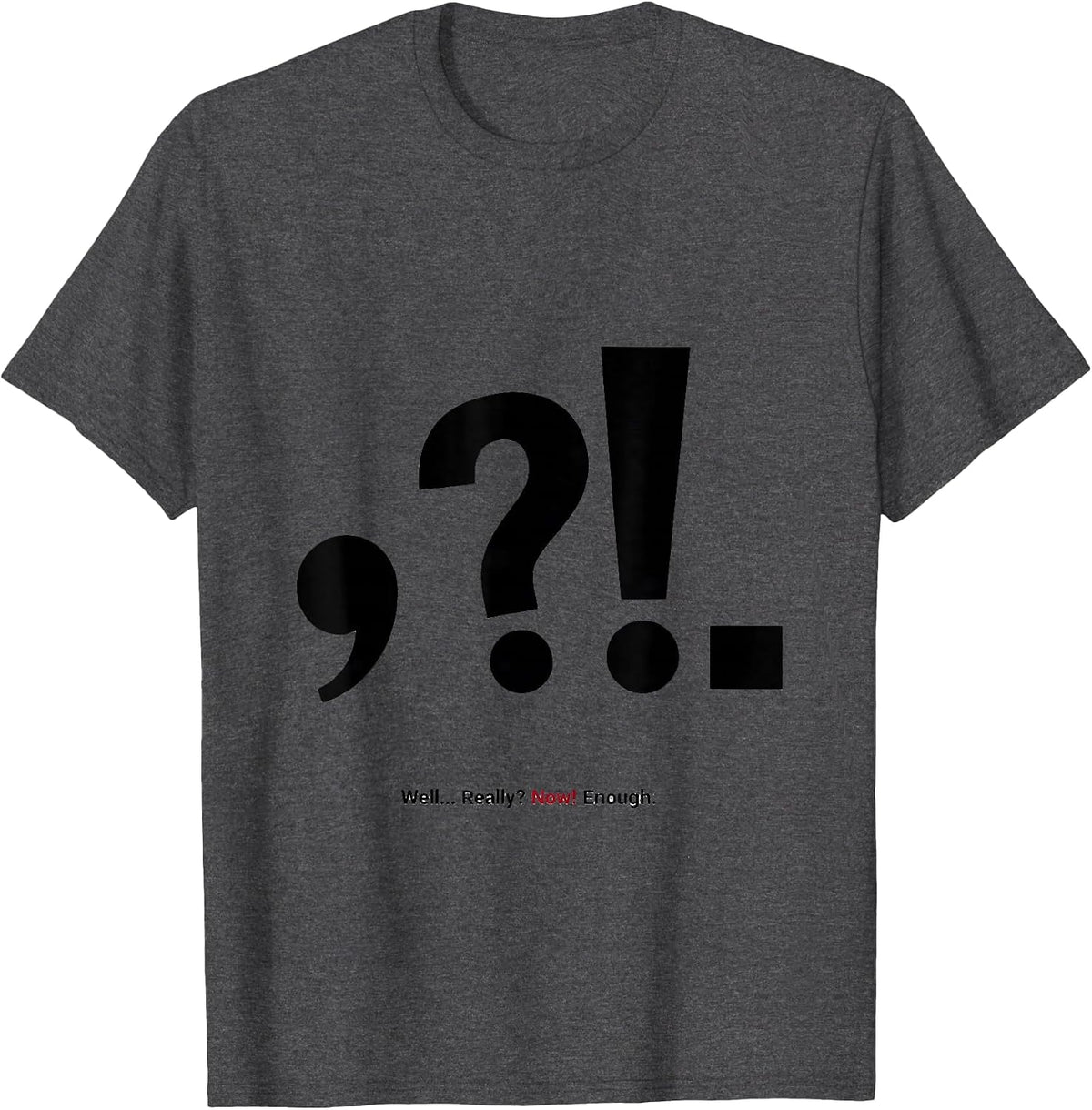 Men's Well... Really? Now! Enough Funny Grammar Teacher T-Shirt - Dark Heather Grey