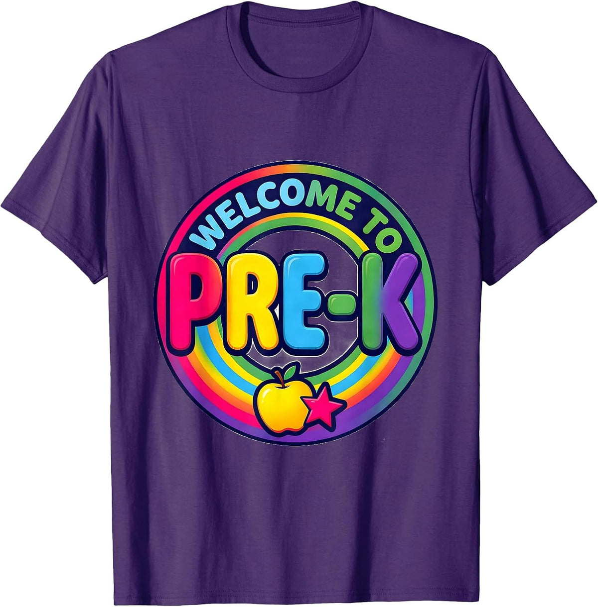 Men's Welcome To Pre-K Colorful Preschool Teacher First Day T-Shirt - Purple