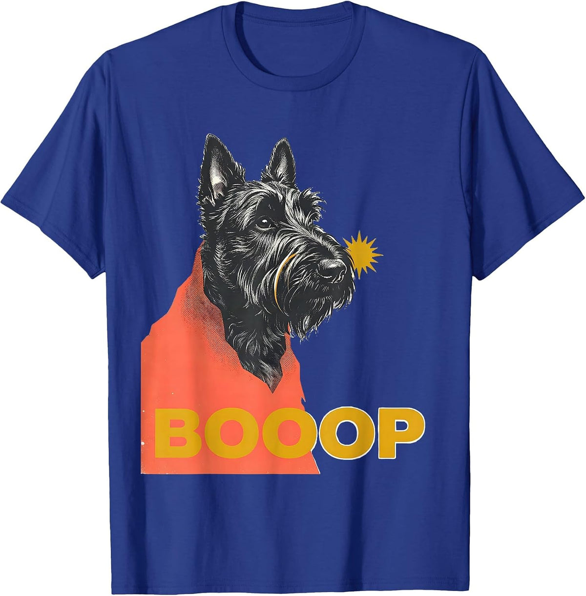 Booop Midcentury Modern Ghost Dog Halloween Dog Mom Humor T-Shirt - Royal Blue
