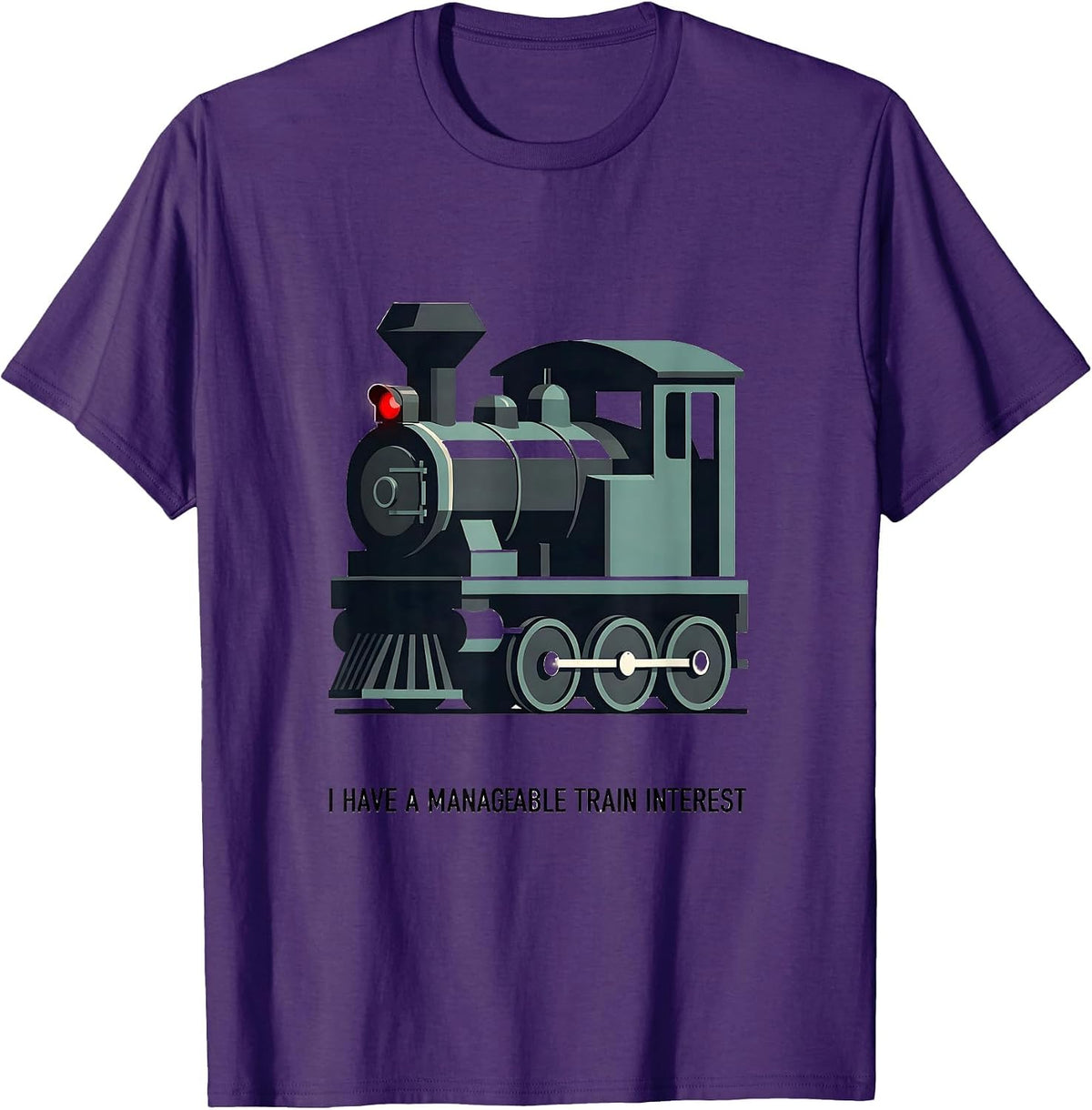 Men's I Have A Manageable Train Interest Funny Train Enthusiast T-Shirt - Purple