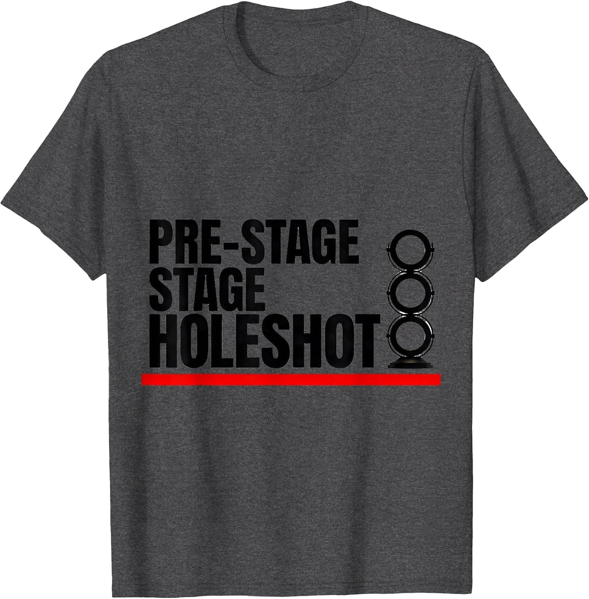 Men's Pre-Stage. Stage. Holeshot Patriotic Drag Racing Checkered T-Shirt - Dark Heather Grey