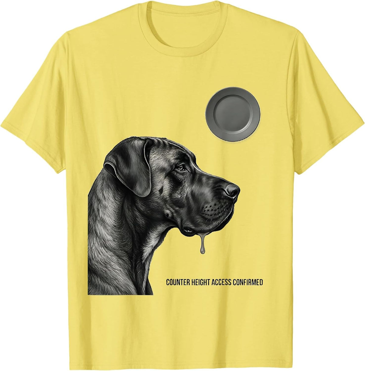 Men's Counter Height Access Confirmed Funny Great Dane Dog Mom Dog T-Shirt - Lemon Yellow