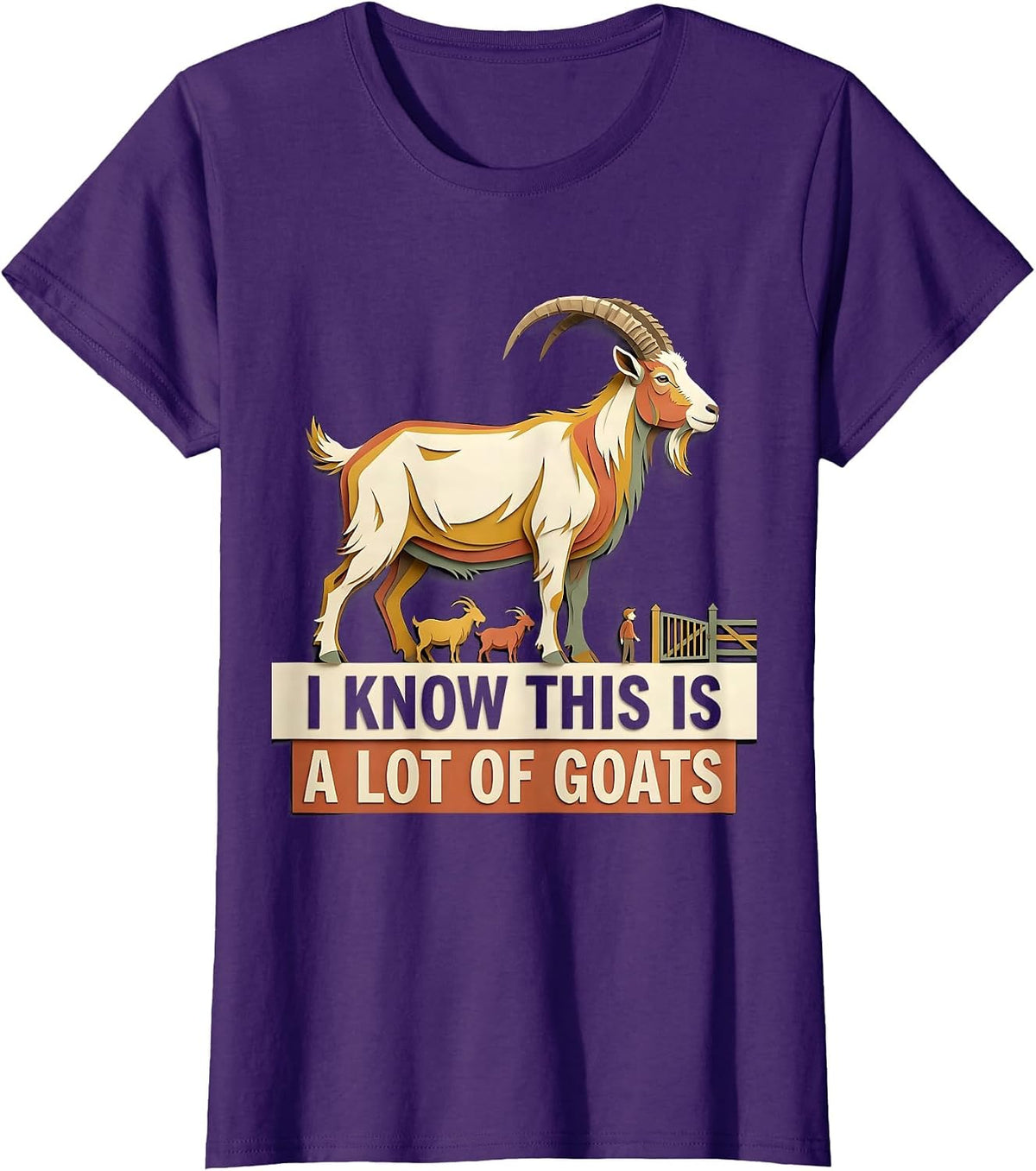 Women's I Know This Is A Lot Of Goats Funny Goat Owner Farmer Humor T-Shirt - Purple
