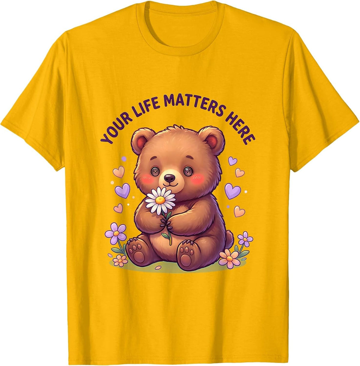 Your Life Matters Suicide Awareness Design T-Shirt - Golden Yellow