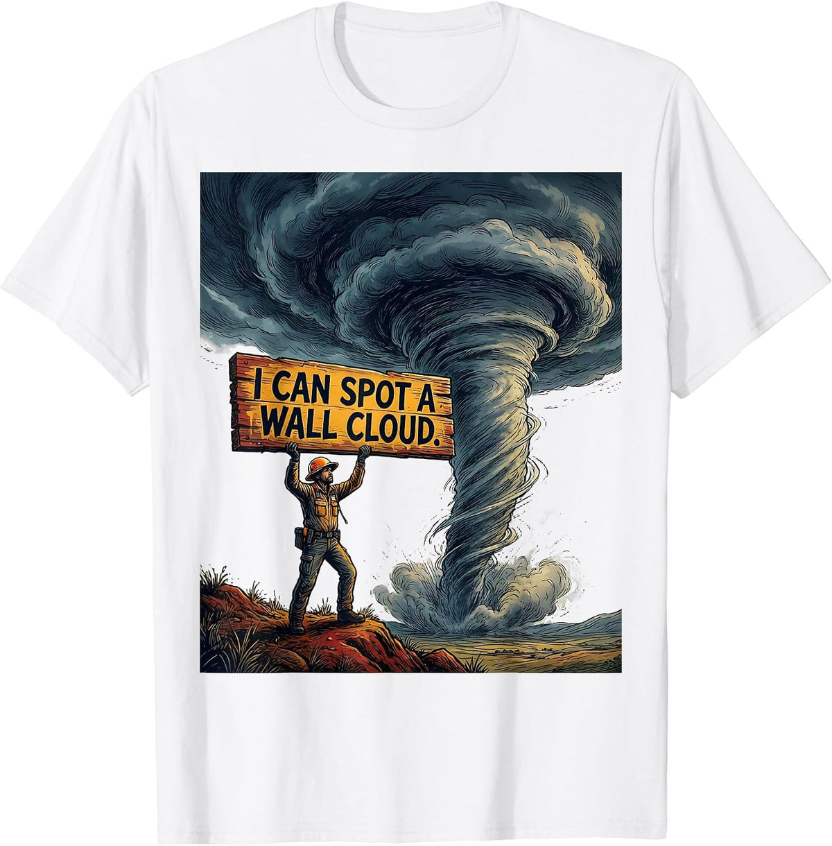 Men's I Can Spot A Wall Cloud Funny Storm Chaser Meteorologist T-Shirt - White