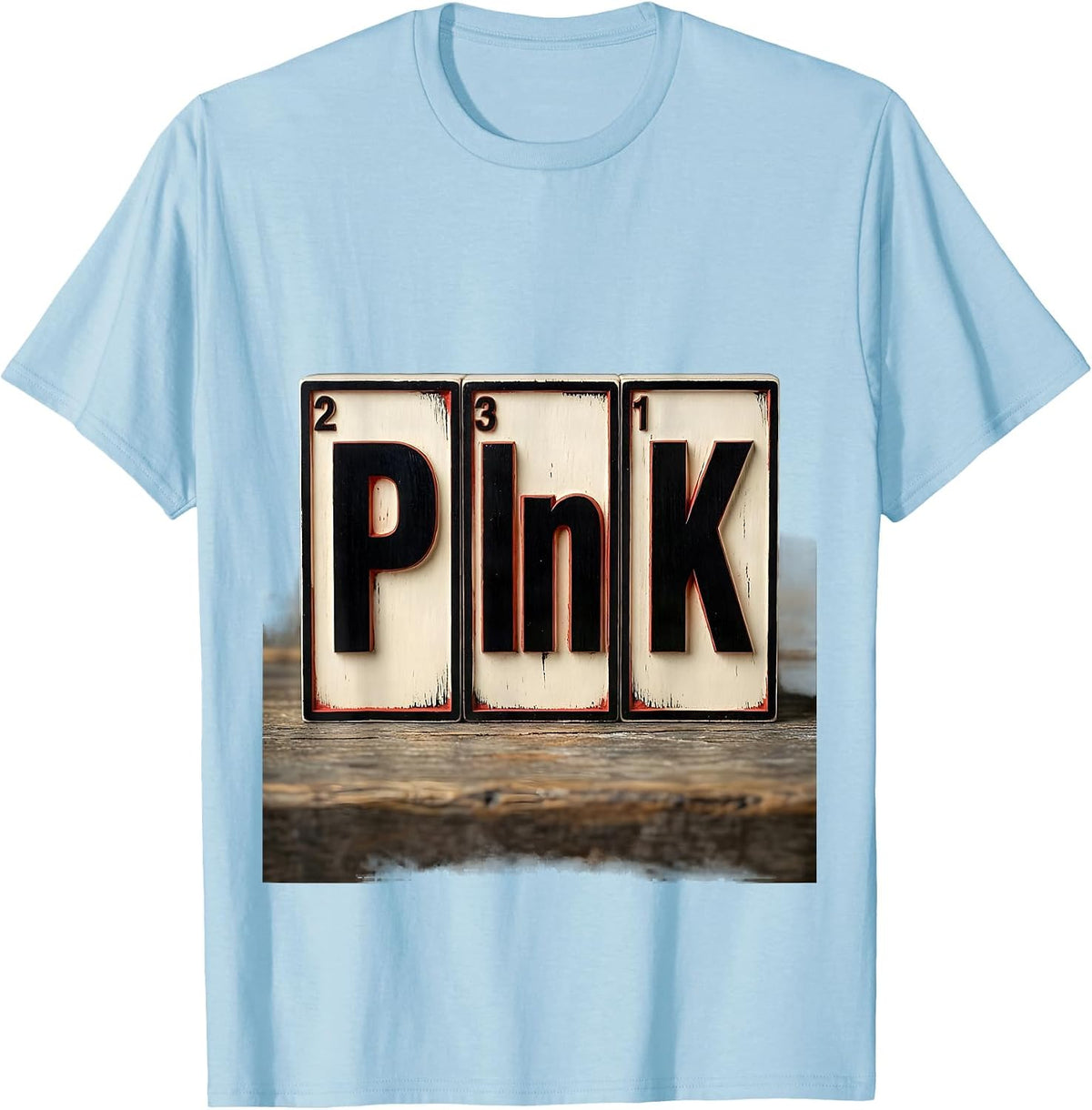 Men's PInK Funny Science Nerd Periodic Table Element Gift T-Shirt - Baby Blue