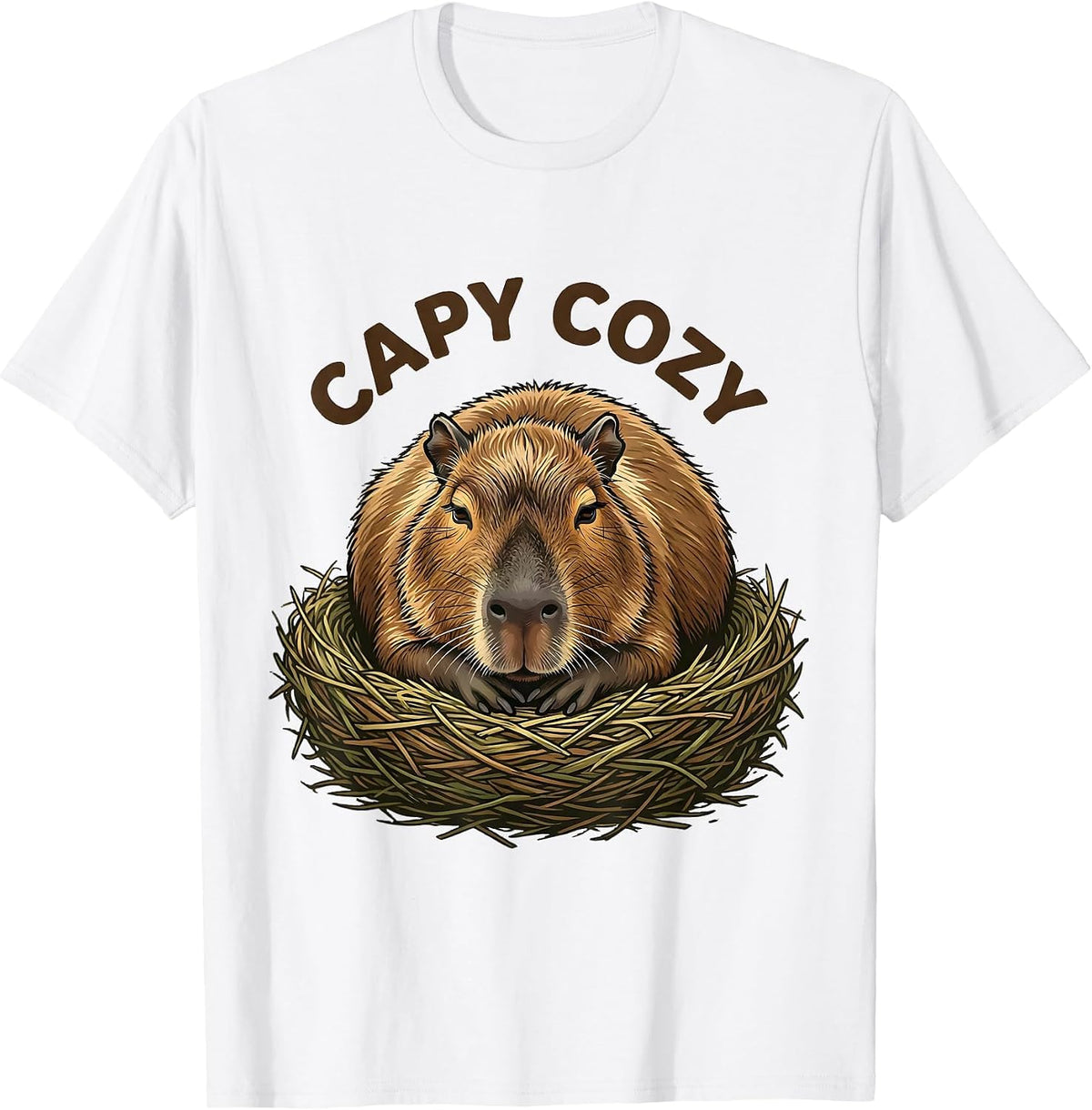 Men's Capy Cozy Funny Capybara Animal Lover Meme Humor T-Shirt - White