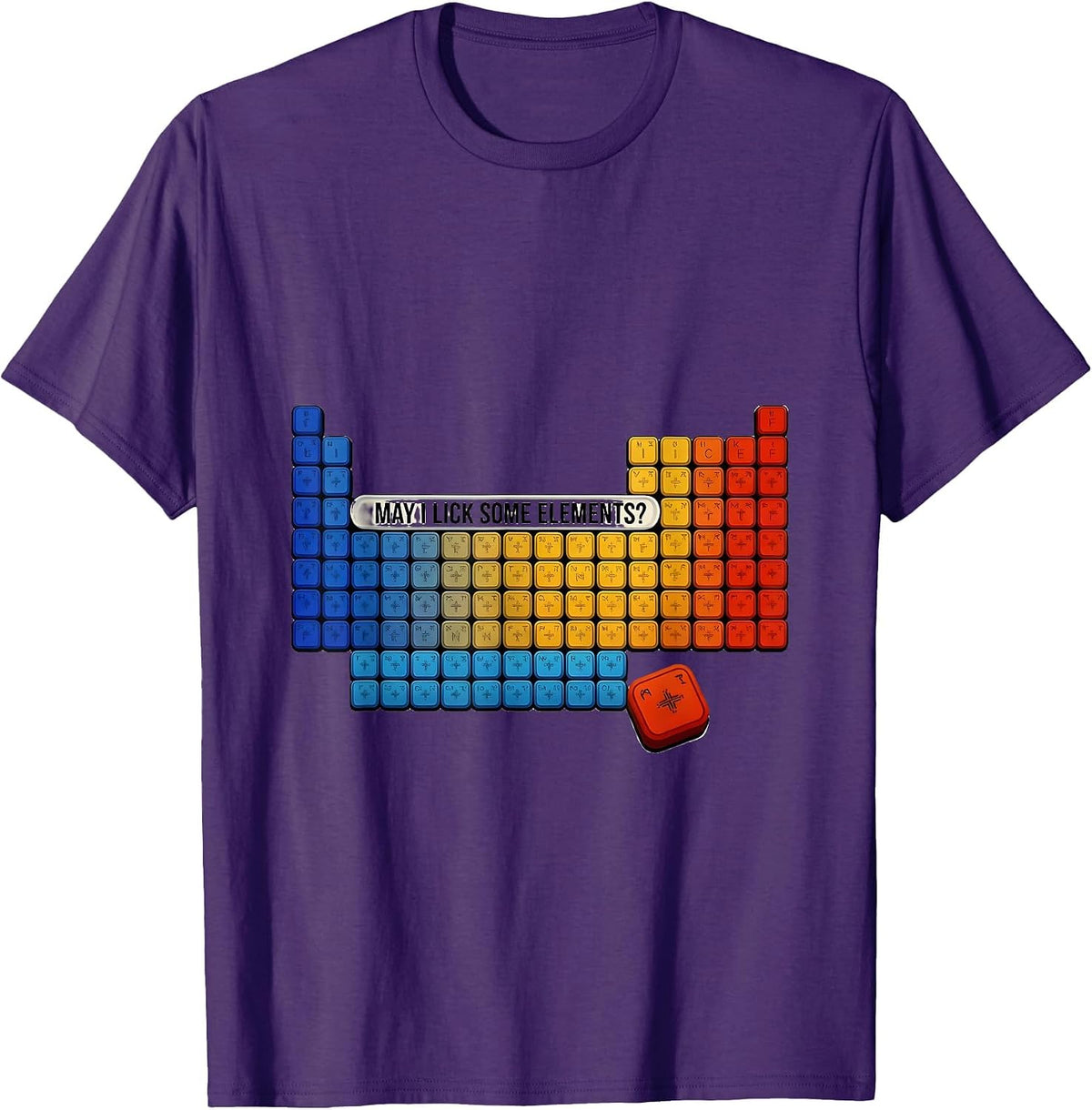 May I Lick Some Elements Funny Periodic Table Science T-Shirt - Purple