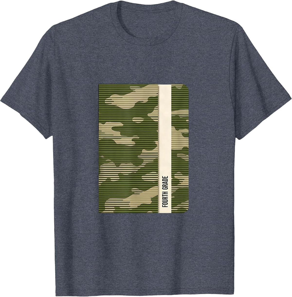 Fourth Grade Camo Back To School Boys Teacher Humor T-Shirt - Heather Blue
