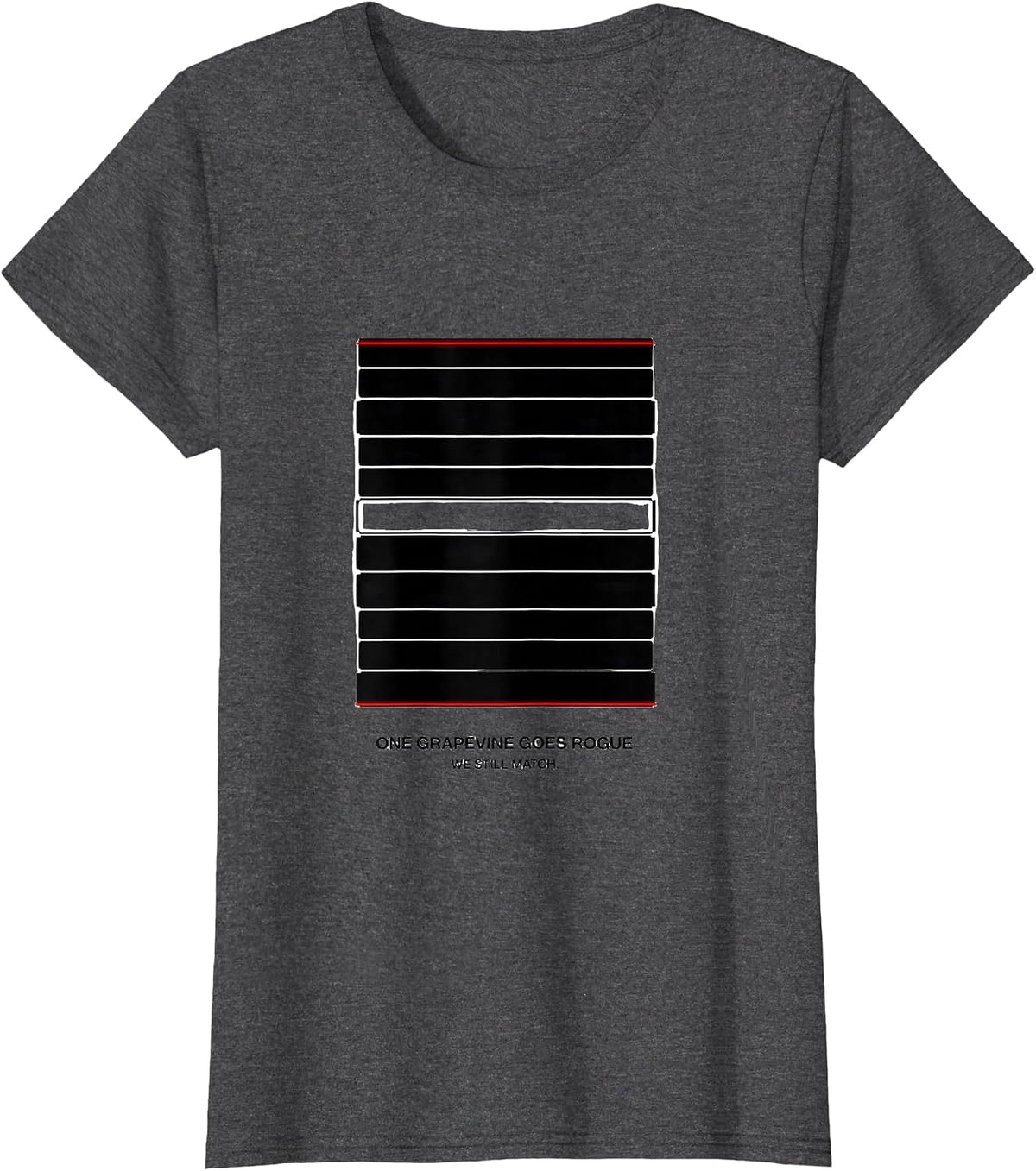 Women's One Grapevine Goes Rogue, We Still Match Line Dance T-Shirt - Dark Heather Grey