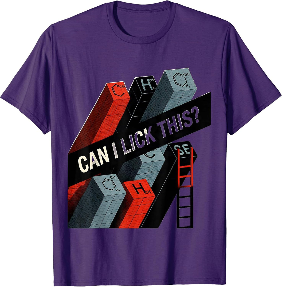 Men's Can I Lick This Funny Periodic Table Science Teacher Gift T-Shirt - Purple