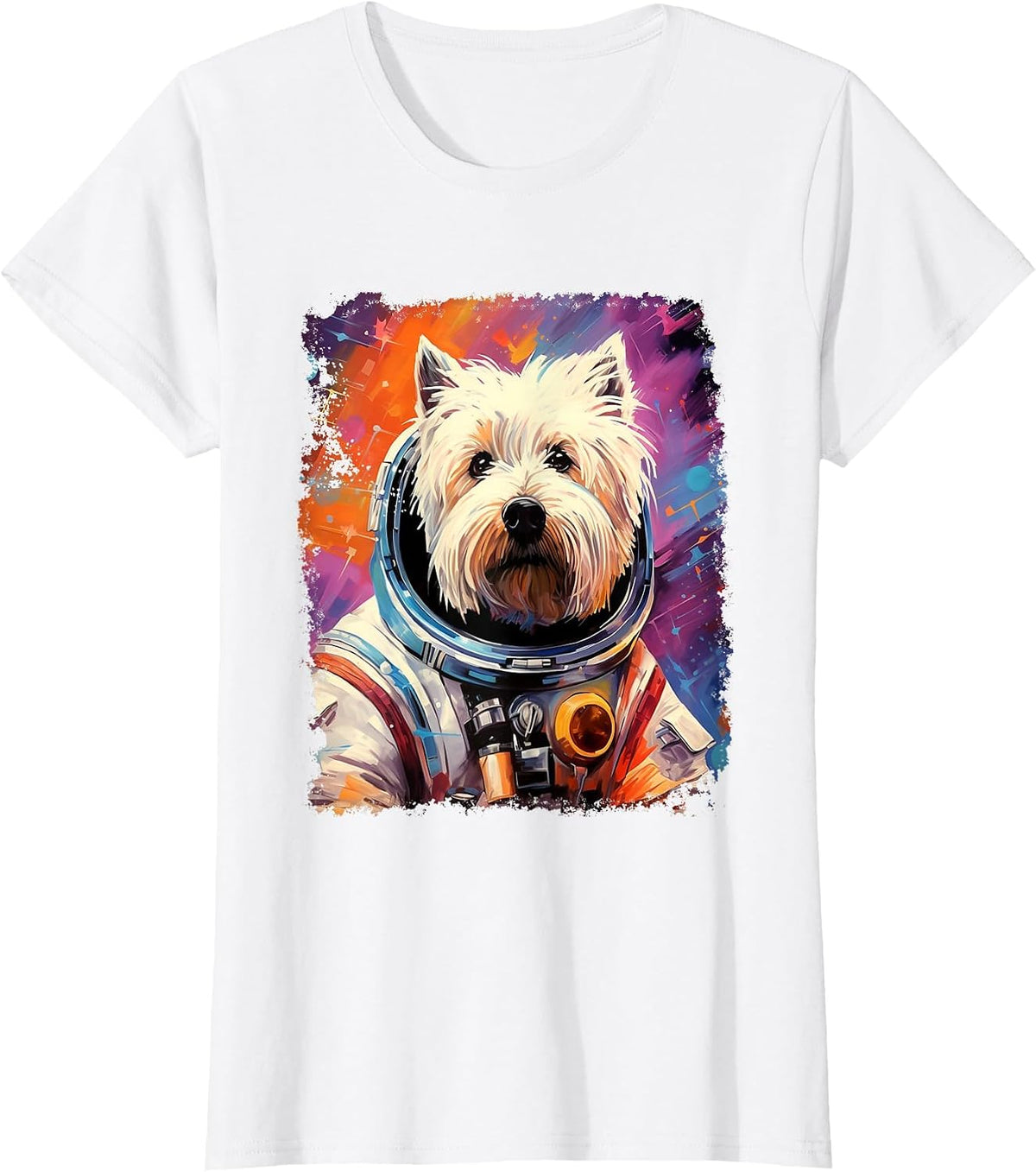 Westie Dog West Highland White Terrier Space T-Shirt - White