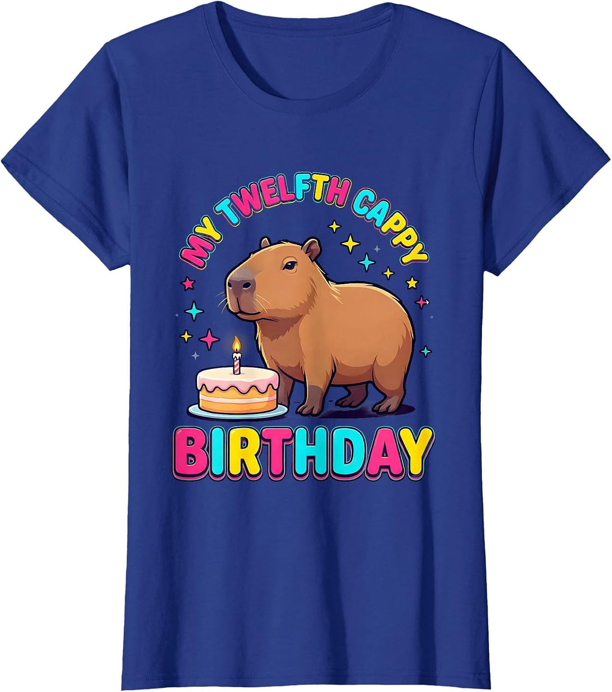 Women's My Twelfth Cappy Birthday Funny Capybara Kawaii Birthday T-Shirt - Royal Blue