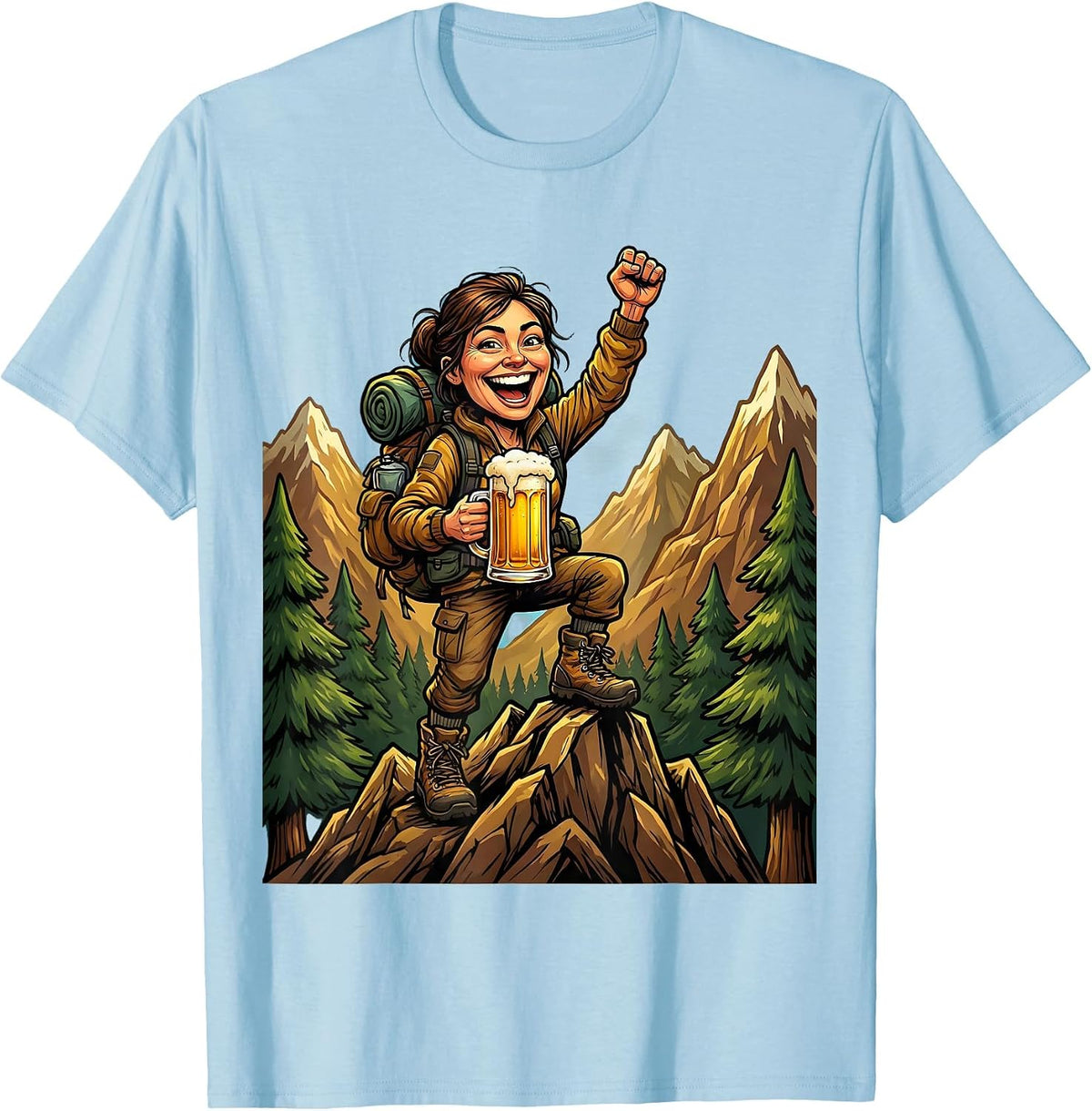 Men's Mountain Hiker Beer Summit Celebration Graphic T-Shirt - Baby Blue