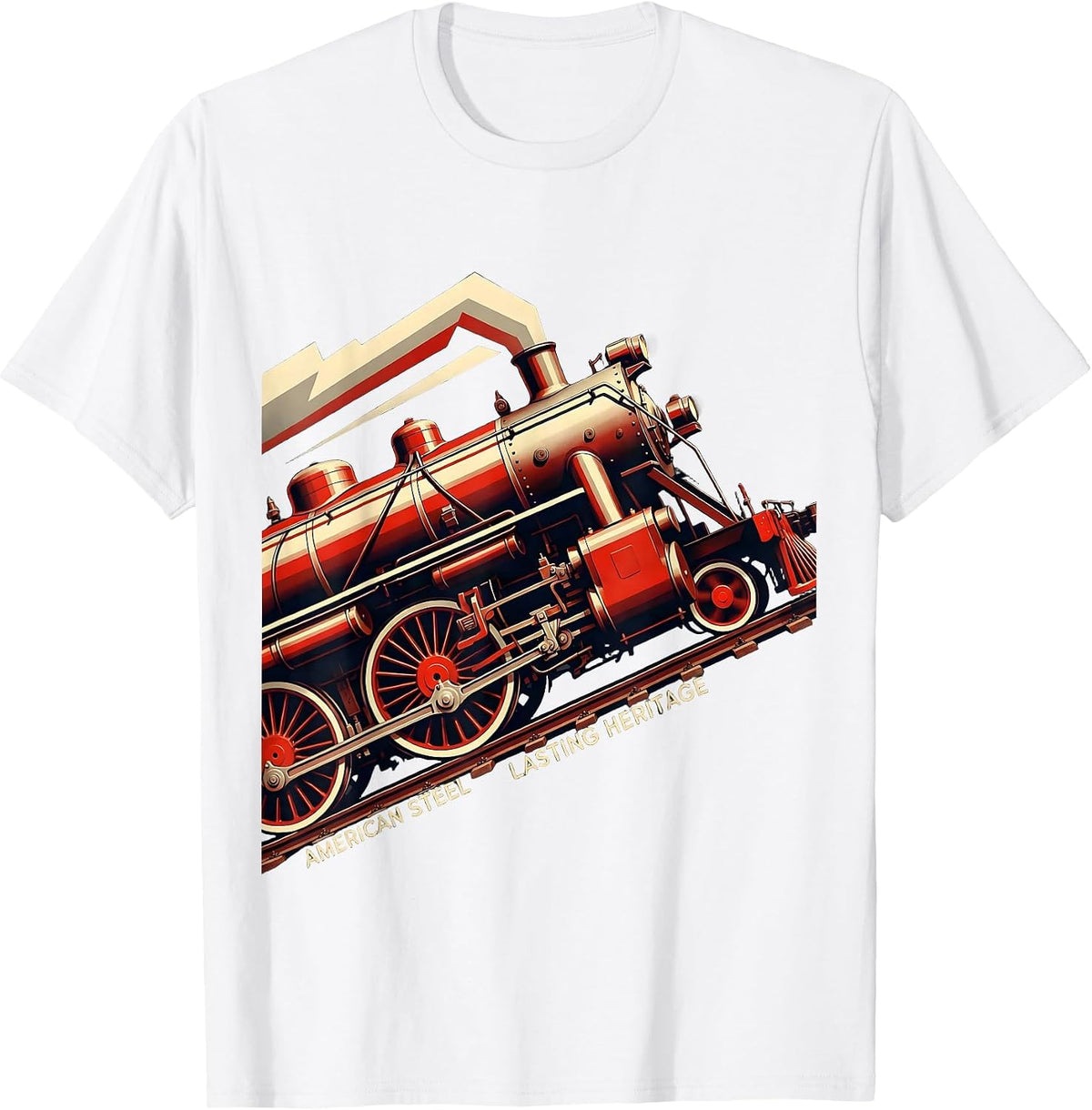 Men's American Steel Lasting Heritage Constructivist Poster Steam T-Shirt - White