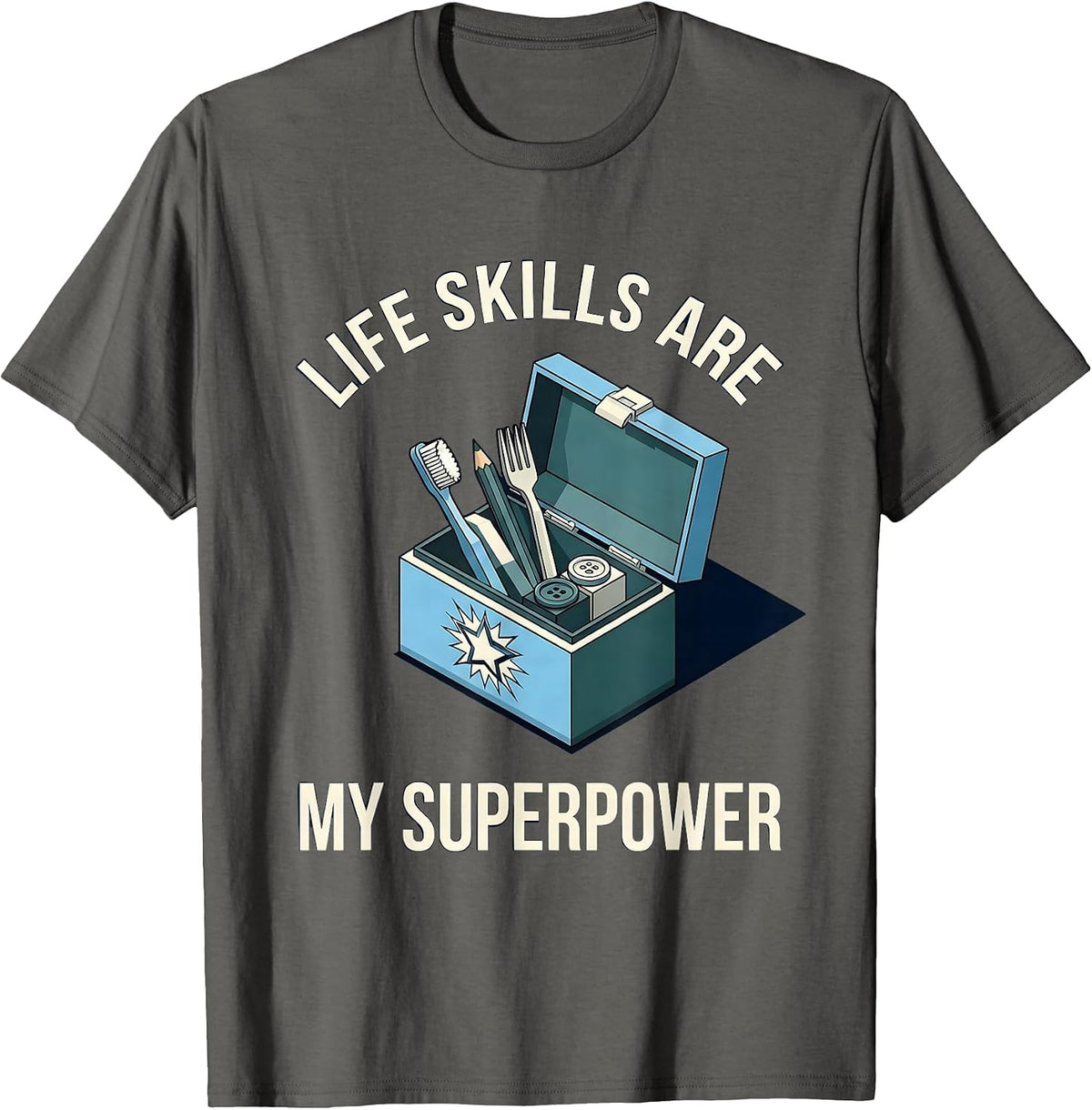 Men's Life Skills Are My Superpower Occupational Therapy T-Shirt - Asphalt Grey