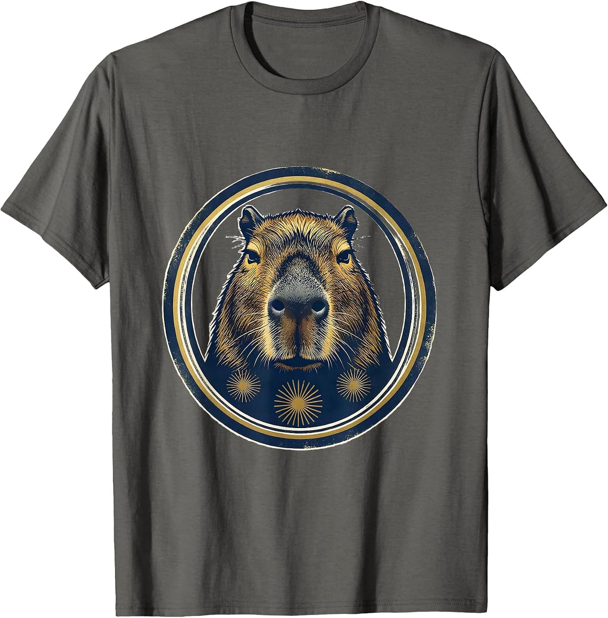 Men's Capybara Kawaii Character Meme Cute Anime Fan T-Shirt - Asphalt Grey