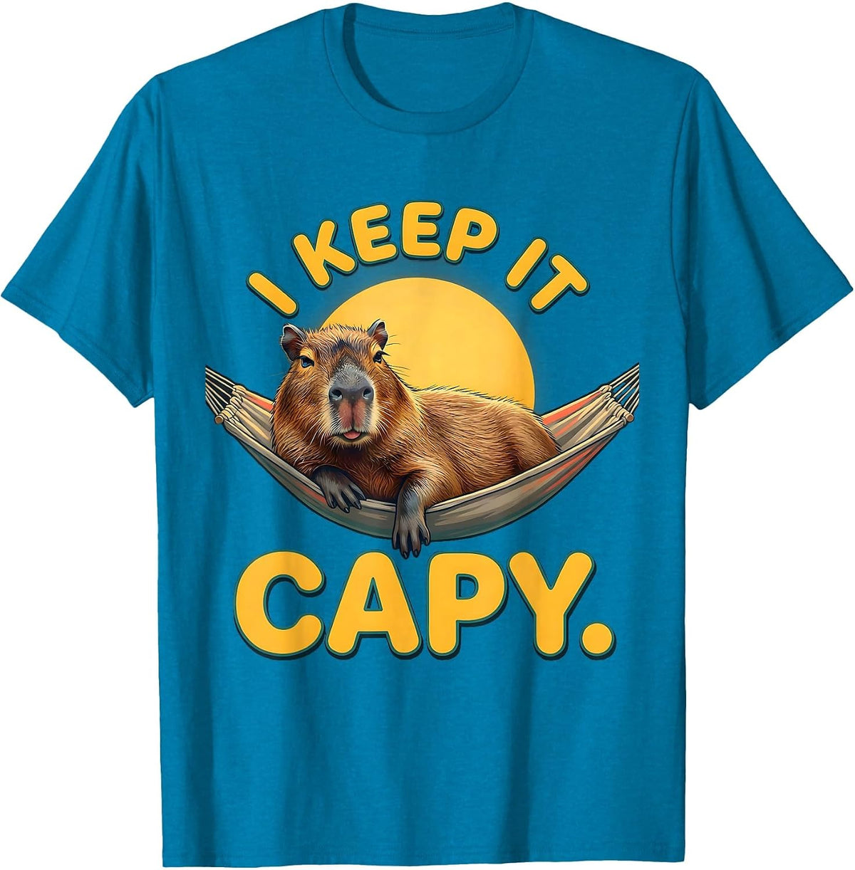 I Keep It Capy Funny Capybara Meme Gamer Humor T-Shirt - Sapphire Blue